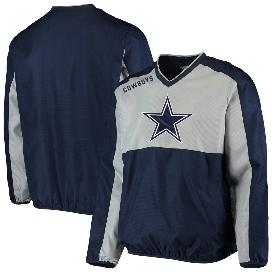 DALLAS COWBOYS MEN'S EARNED RUN PULLOVER WINDBREAKER JACKET