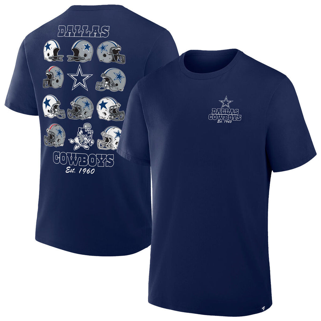 DALLAS COWBOYS MEN'S FANATICS BRANDED HELMET GRID T-SHIRT - NAVY