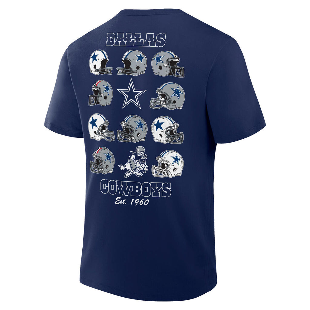 DALLAS COWBOYS MEN'S FANATICS BRANDED HELMET GRID T-SHIRT - NAVY