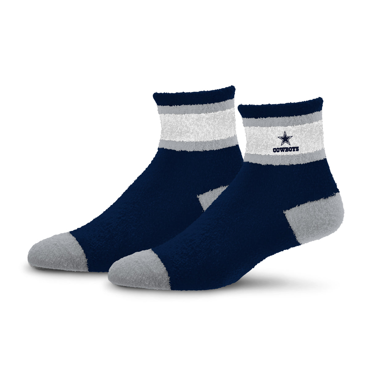 DALLAS COWBOYS MEN'S FOR BARE FEET CUFF STRIPE SOCKS