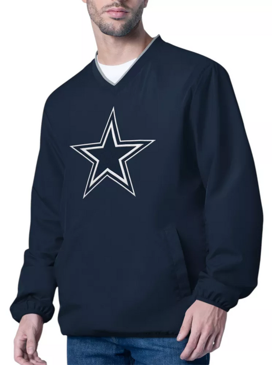 DALLAS COWBOYS MEN'S G-III CROSSOVER PULLOVER JACKET - NAVY