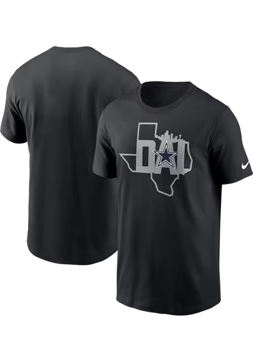 DALLAS COWBOYS MEN'S LOCAL SKYLINE T-SHIRT - BLACK