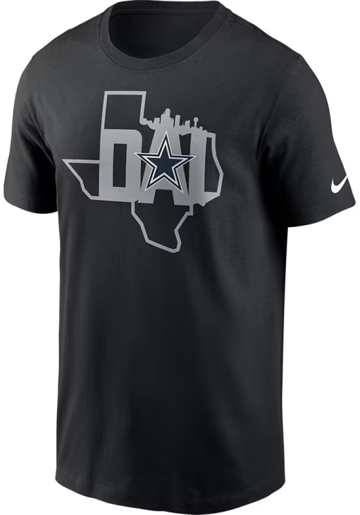 DALLAS COWBOYS MEN'S LOCAL SKYLINE T-SHIRT - BLACK