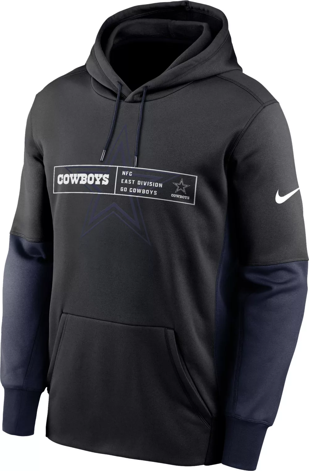 DALLAS COWBOYS MEN'S LOGO OVERLAP CLUB PULLOVER HOODED SWEATSHIRT