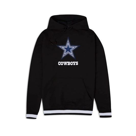 DALLAS COWBOYS MEN'S LOGO SELECT PULLOVER HOODED SWEATSHIRT - BLACK