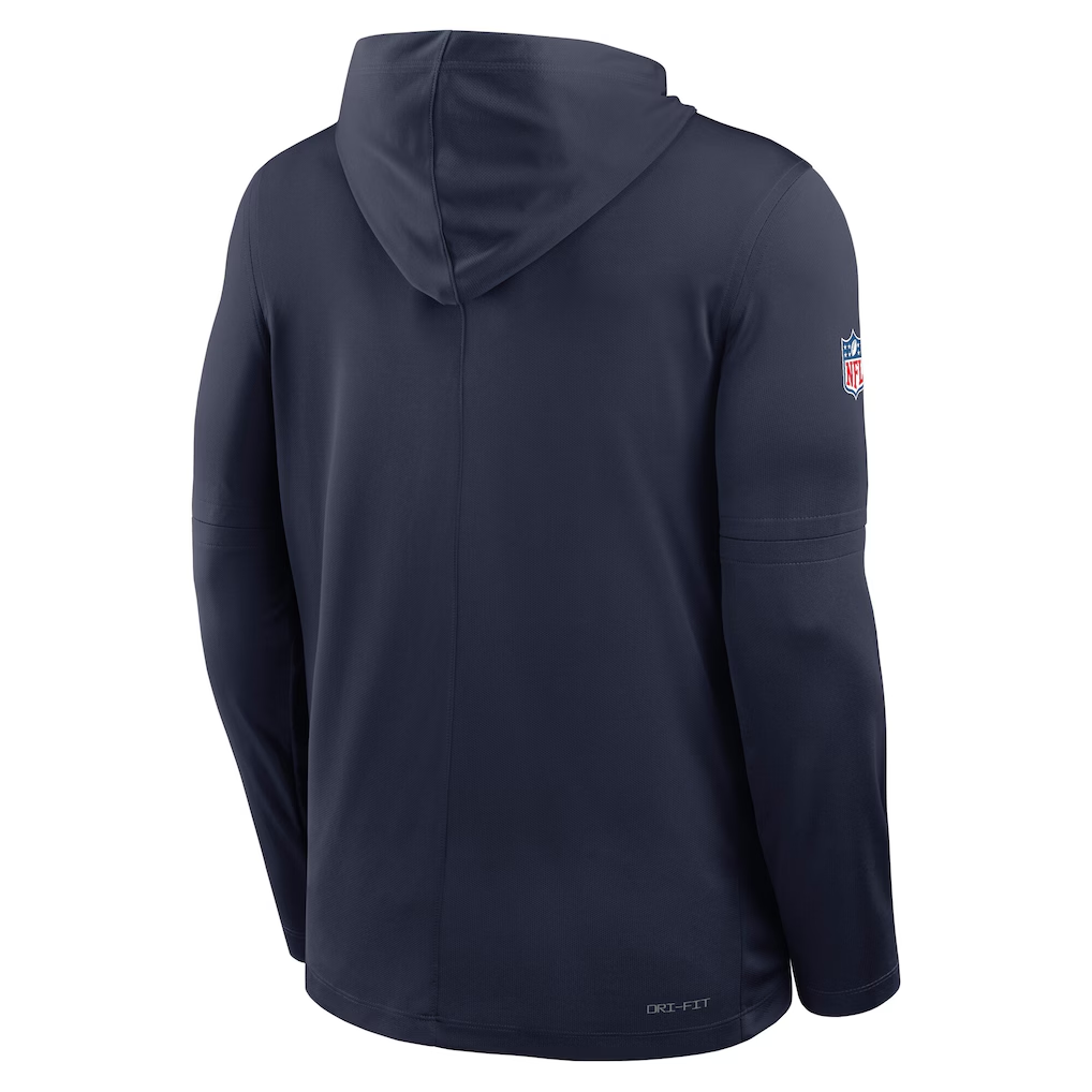 DALLAS COWBOYS MEN'S NIKE PURE FURY PERFORMANCE LONG SLEEVE HOODIE T-SHIRT - NAVY