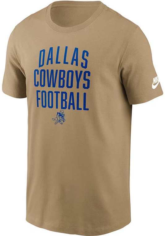 DALLAS COWBOYS MEN'S NIKE REWIND ESSENTIAL T-SHIRT - TAN