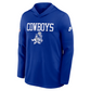 DALLAS COWBOYS MEN'S NIKE SIDELINE ALT PACK DRI-FIT LIGHTWEIGHT HOODED LONG SLEEV T-SHIRT - ROYAL
