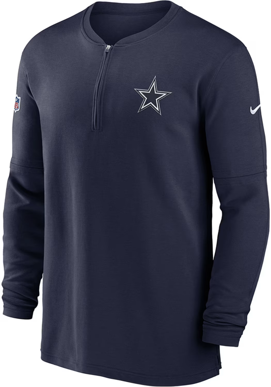 DALLAS COWBOYS MEN'S SIDELINE DRI-FIT 1/4 ZIP LONG SLEEVE PULLOVER