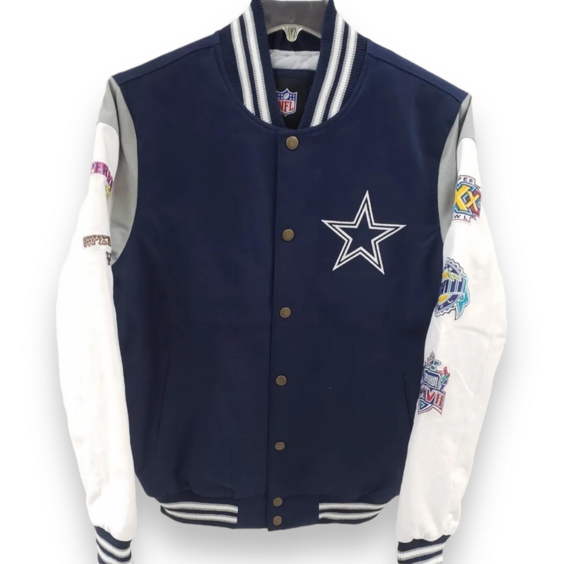 Dallas Cowboy Letterman Jacket Wool/Leather Mash Up Dallas Cowboys