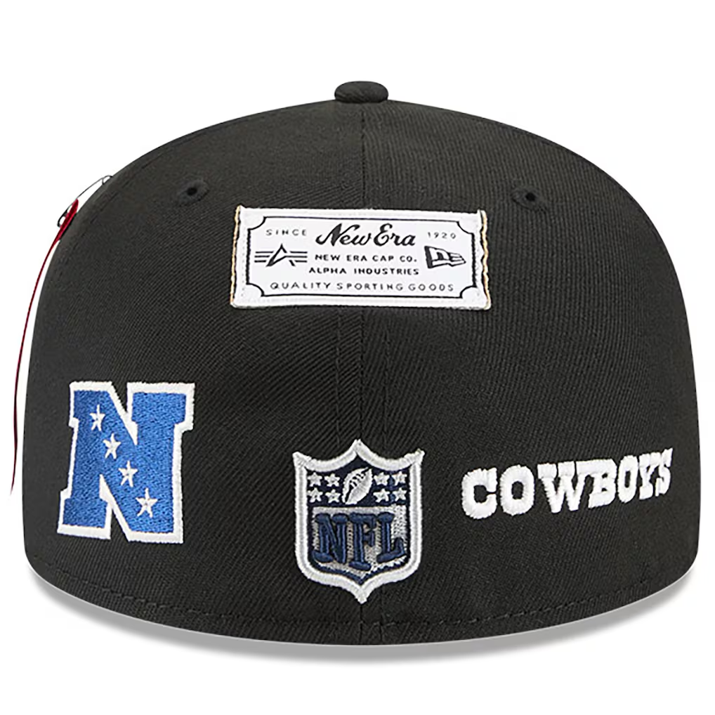 DALLAS COWBOYS NEW ERA X ALPHA INDUSTRIES 59FIFTY FITTED HAT - BLACK