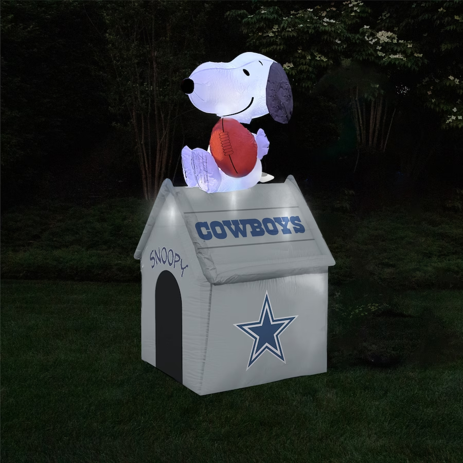 DALLAS COWBOYS NFL INFLATABLE PEANUTS 5' SNOOPY DOG HOUSE – JR'S SPORTS