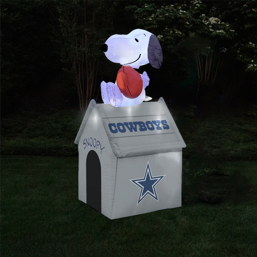 DALLAS COWBOYS NFL INFLATABLE PEANUTS 5' SNOOPY DOG HOUSE
