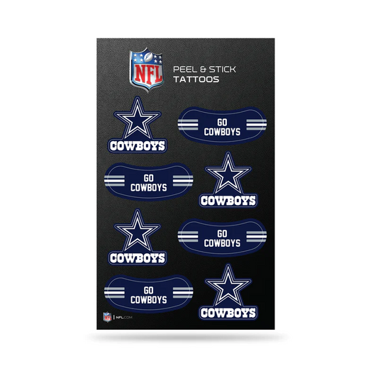 DALLAS COWBOYS PEEL & STICK TEMPORARY FACE TATTOOS AND EYE BLACK