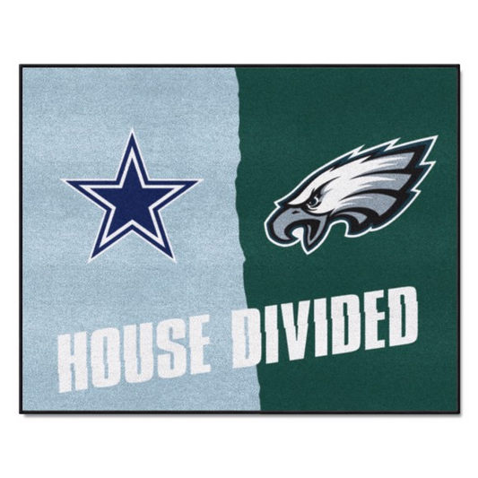 DALLAS COWBOYS / PHILADELPHIA EAGLES HOUSE DIVIDED 34" X 42.5" MAT