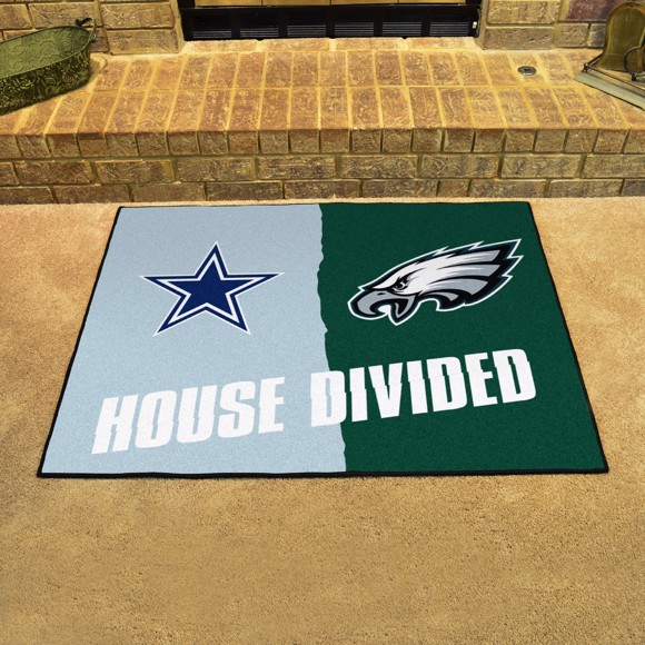 DALLAS COWBOYS / PHILADELPHIA EAGLES HOUSE DIVIDED 34" X 42.5" MAT
