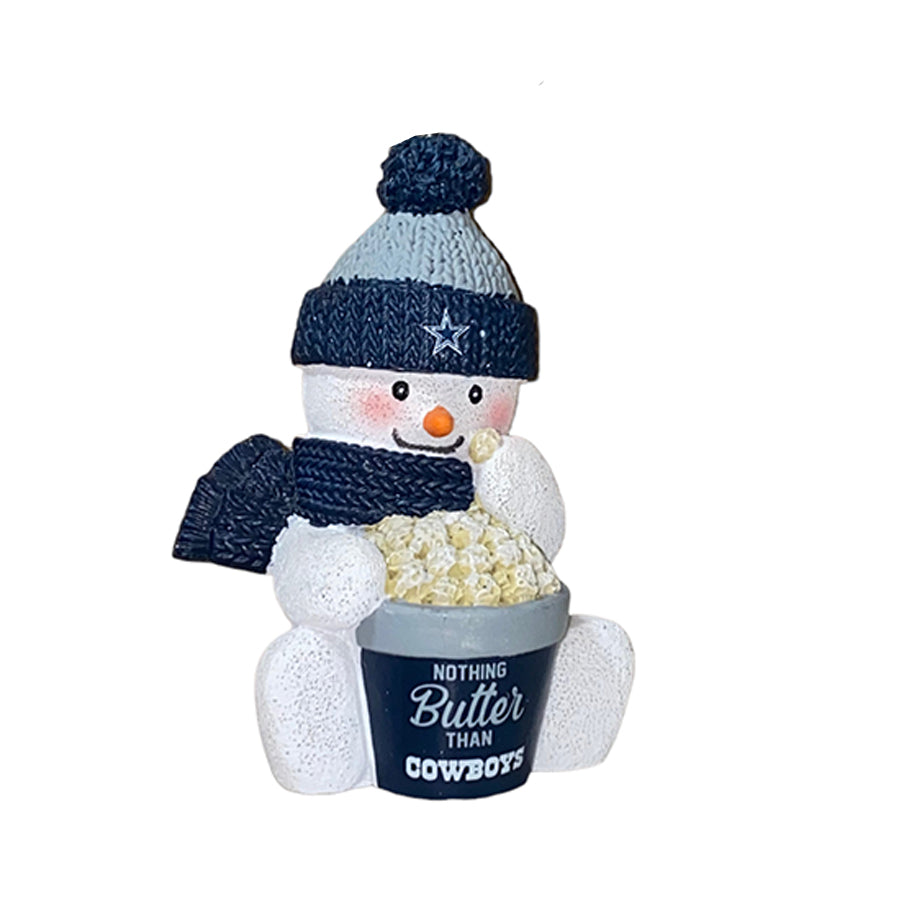 DALLAS COWBOYS POPCORN SNOWMAN ORNAMENT