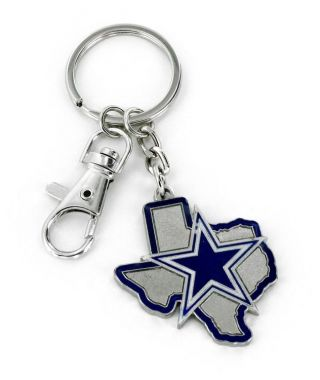 DALLAS COWBOYS STATE SHAPE KEYCHAIN