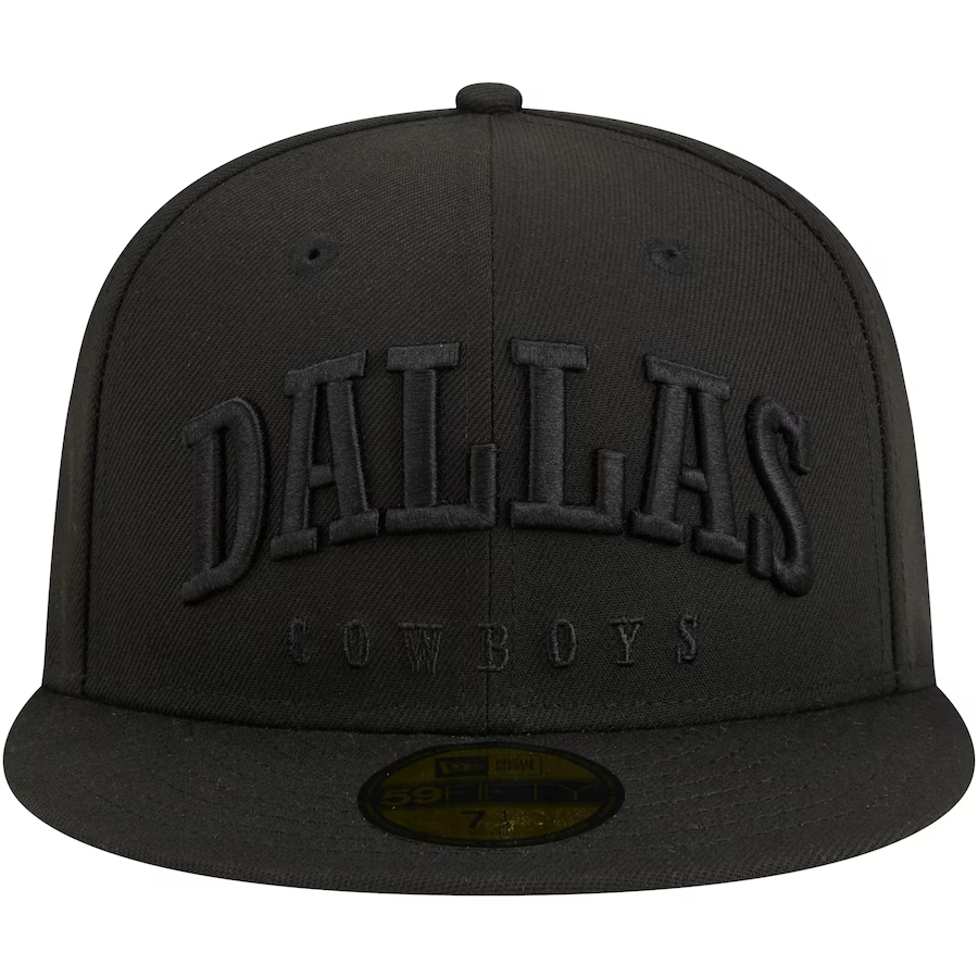 DALLAS COWBOYS TEXT 59FIFTY FITTED HAT - BLACK