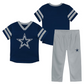 DALLAS COWBOYS TODDLER LOGO RED ZONE JERSEY & PANT SET - NAVY/GREY