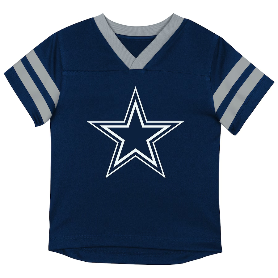 DALLAS COWBOYS TODDLER LOGO RED ZONE JERSEY & PANT SET - NAVY/GREY