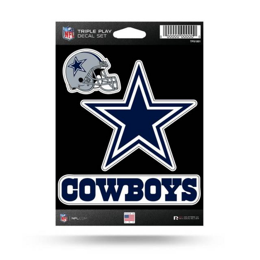 DALLAS COWBOYS TRIPLE PLAY DECAL SET