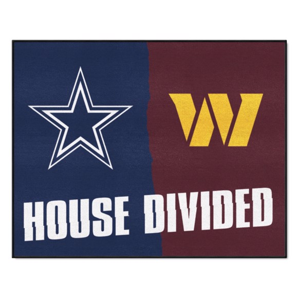 DALLAS COWBOYS / WASHINGTON COMMANDERS HOUSE DIVIDED 34" X 42.5" MAT