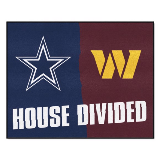 DALLAS COWBOYS / WASHINGTON COMMANDERS HOUSE DIVIDED 34" X 42.5" MAT