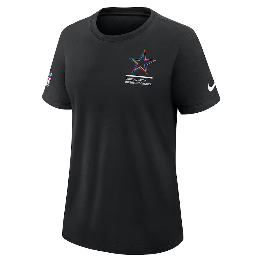 DALLAS COWBOYS WOMEN'S 2025 NFL CRUCIAL CATCH T-SHIRT - BLACK