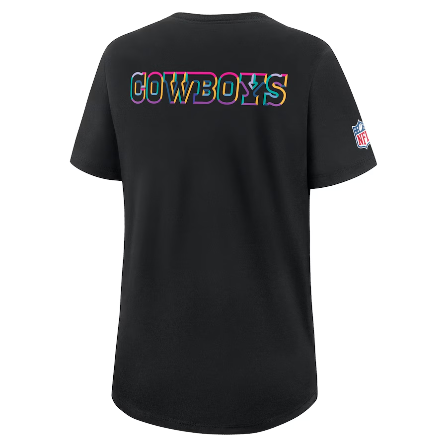 DALLAS COWBOYS WOMEN'S 2025 NFL CRUCIAL CATCH T-SHIRT - BLACK