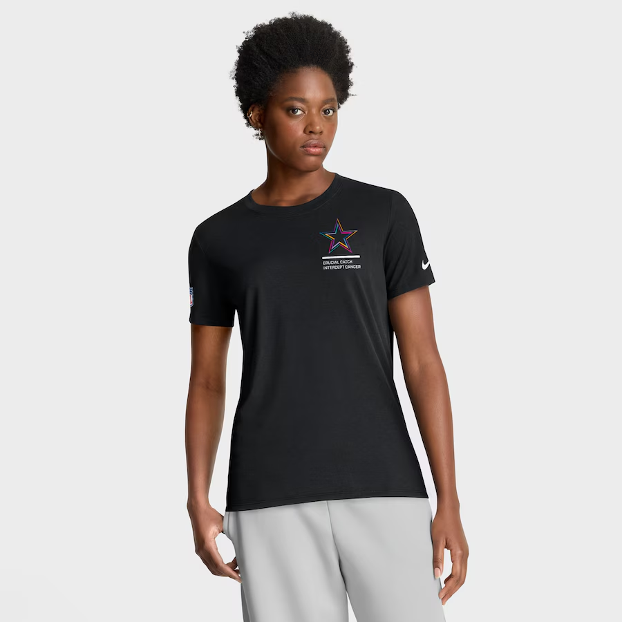 DALLAS COWBOYS WOMEN'S 2025 NFL CRUCIAL CATCH T-SHIRT - BLACK
