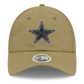 DALLAS COWBOYS WOMEN'S 2025 NFL SALUTE TO SERVICE PONY TAIL ADJUSTABLE HAT - GREEN