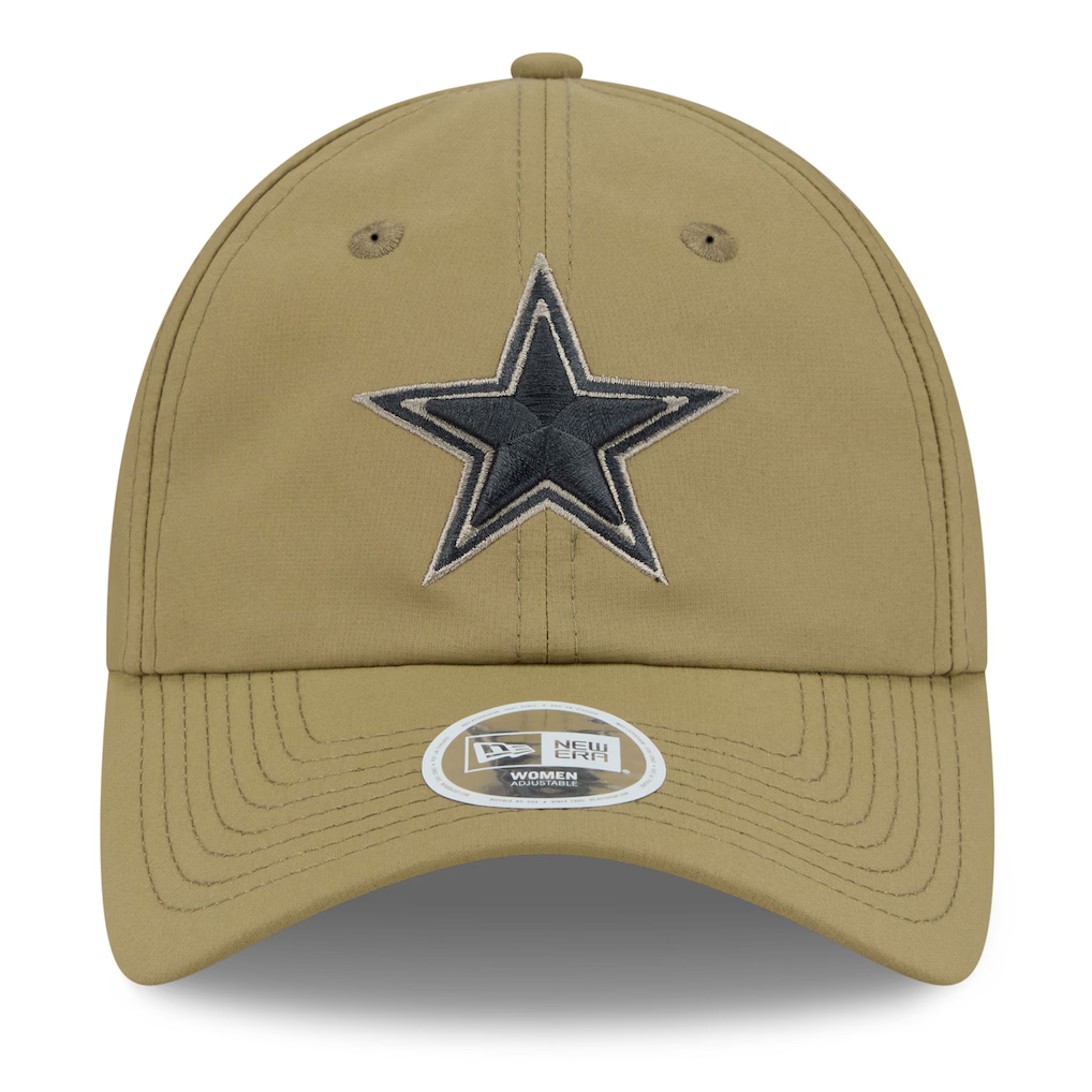 DALLAS COWBOYS WOMEN'S 2025 NFL SALUTE TO SERVICE PONY TAIL ADJUSTABLE HAT - GREEN