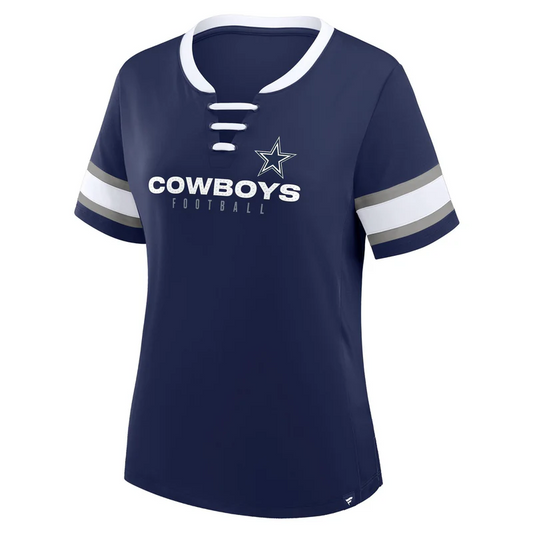 DALLAS COWBOYS WOMEN'S BLING DRAW PLAY FASHION JERSEY - NAVY