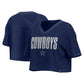 DALLAS COWBOYS WOMEN'S BLING PASSER CROP MESH JERSEY - NAVY
