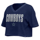 DALLAS COWBOYS WOMEN'S BLING PASSER CROP MESH JERSEY - NAVY