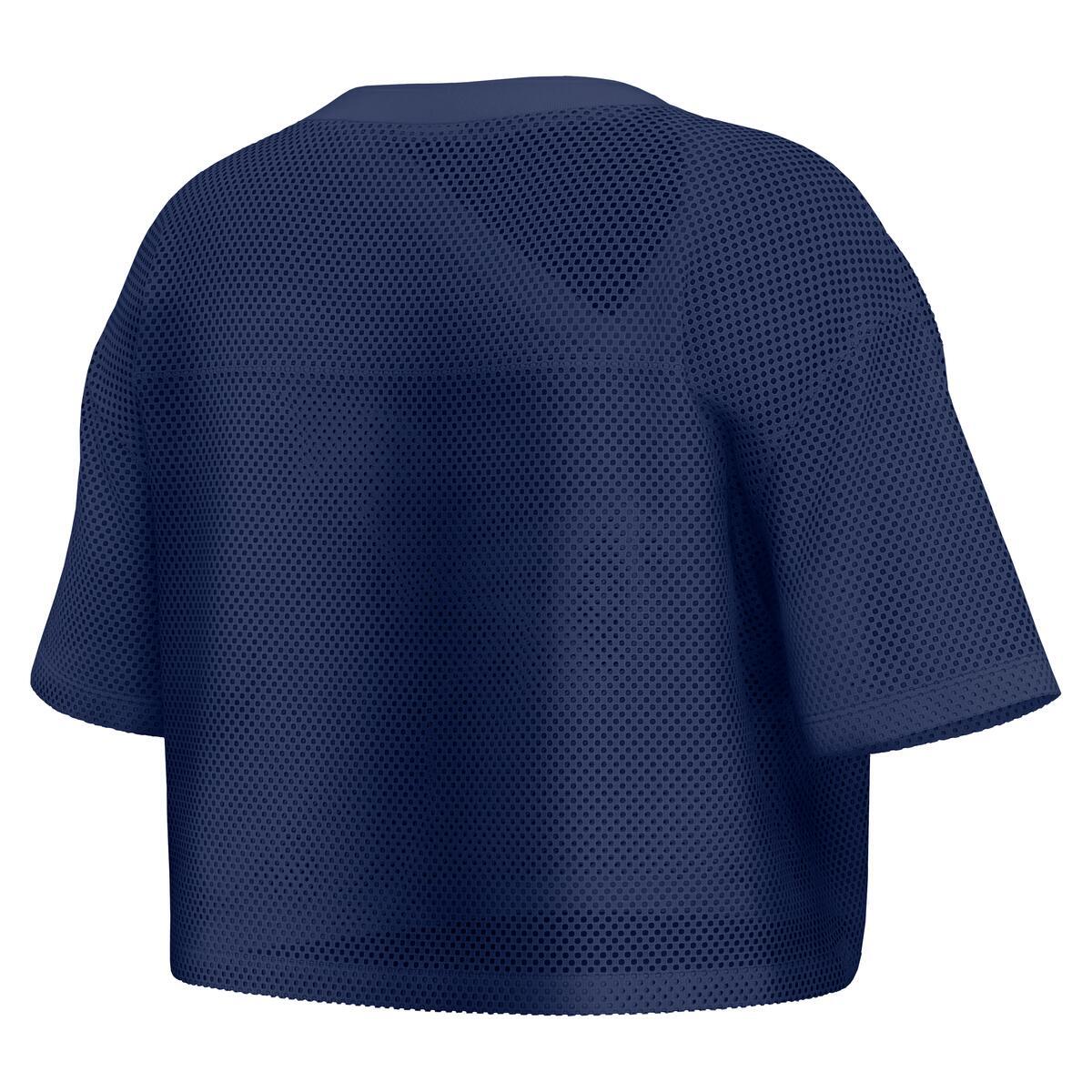 DALLAS COWBOYS WOMEN'S BLING PASSER CROP MESH JERSEY - NAVY