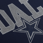 DALLAS COWBOYS WOMEN'S FOCO RHINESTONE LOGO CROP TOP T-SHIRT - NAVY