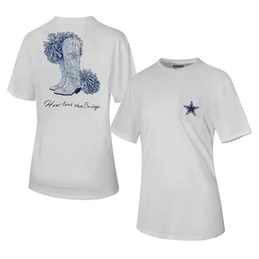 DALLAS COWBOYS WOMEN'S LAUREN JAMES HOW BOUT BOOTS? T-SHIRT 
