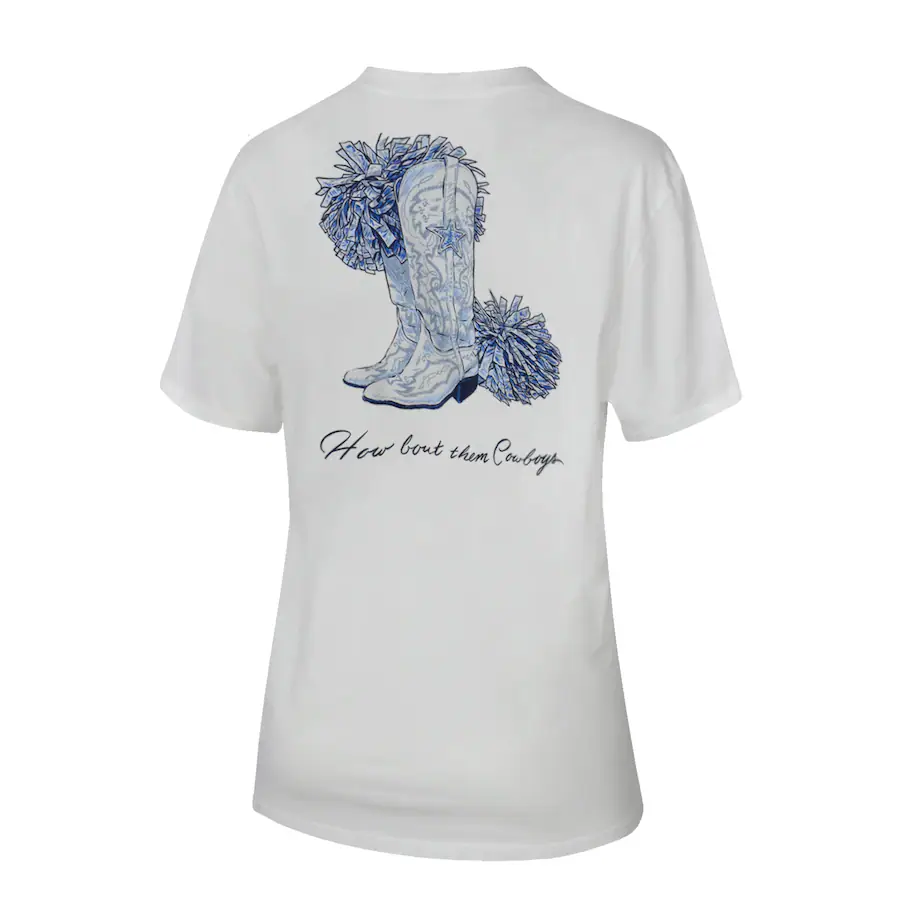DALLAS COWBOYS WOMEN'S LAUREN JAMES HOW BOUT BOOTS? T-SHIRT 
