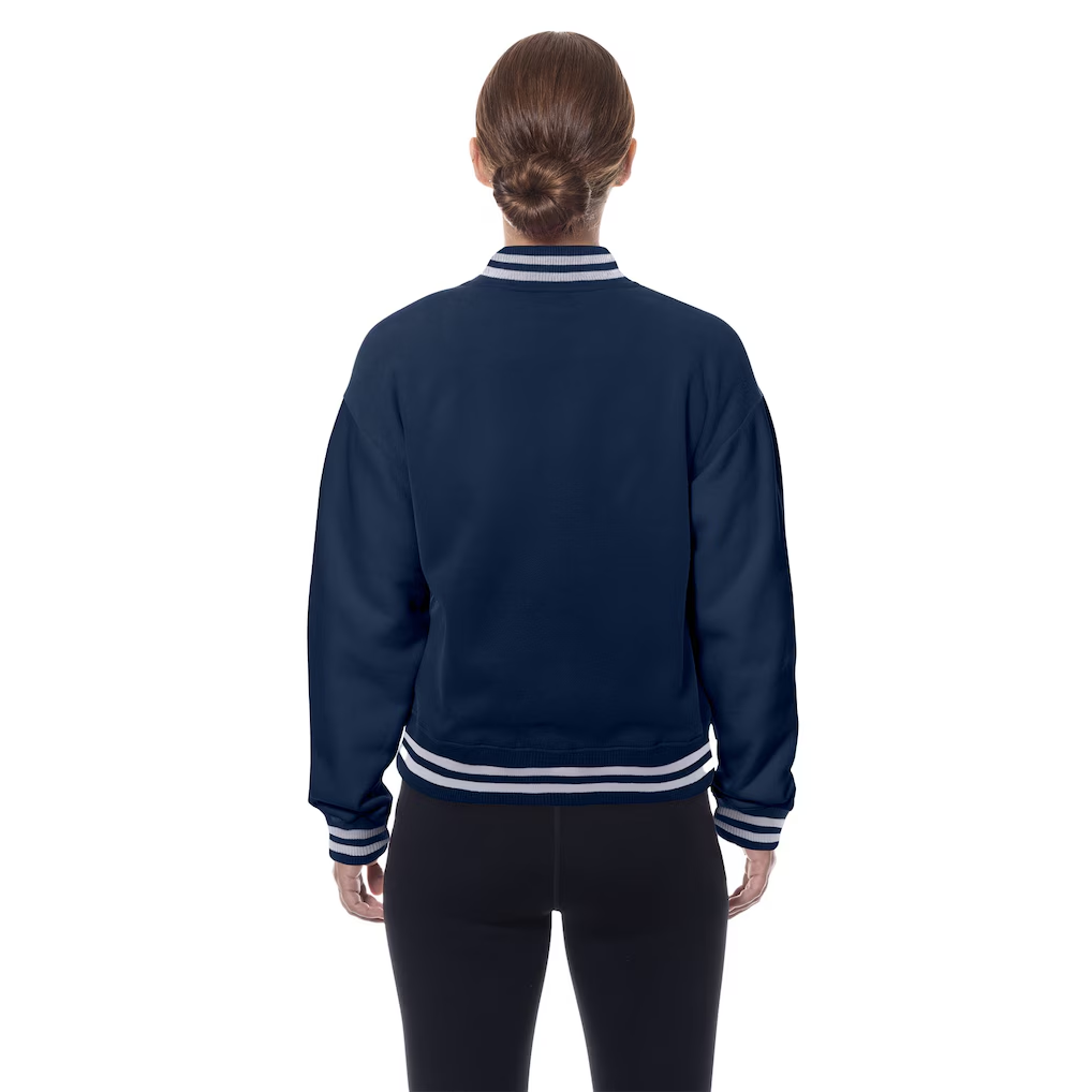 DALLAS COWBOYS WOMEN'S LETTERMAN JACKET - NAVY