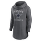 DALLAS COWBOYS WOMEN'S MINIMAL TEAM RAGLAN FUNNEL NECK PULLOVER HOODIE - GRAY