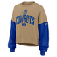 DALLAS COWBOYS WOMEN'S NIKE OVERSIZED REWIND PULLOVER CREWNECK SWEATSHIRT - TAN