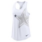 DALLAS COWBOYS WOMEN'S NIKE TRI-BLEND RACERBACK SCOOP NECK TANK TOP - WHITE