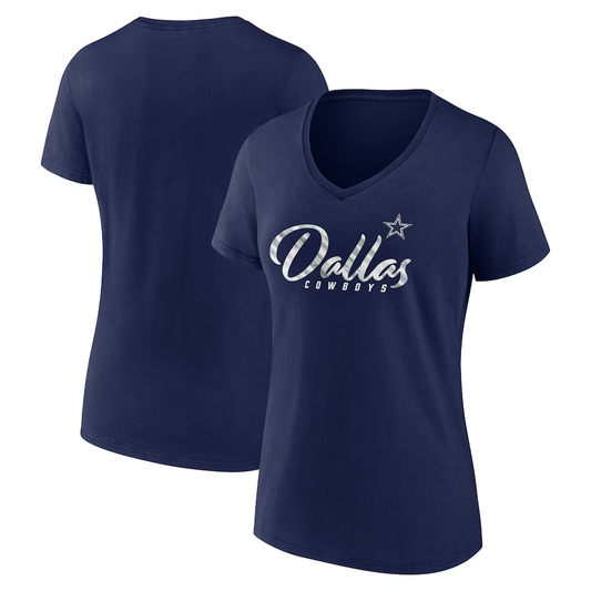 DALLAS COWBOYS WOMEN'S SHINE TIME V-NECK T-SHIRT