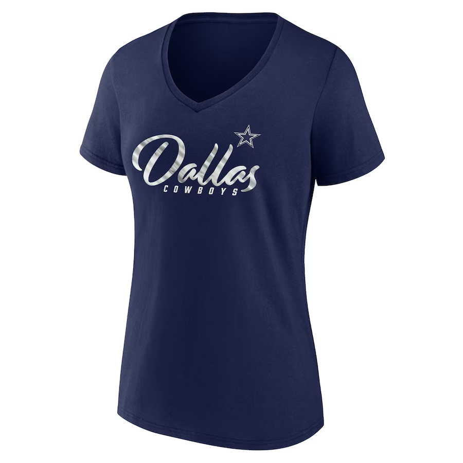 DALLAS COWBOYS WOMEN'S SHINE TIME V-NECK T-SHIRT