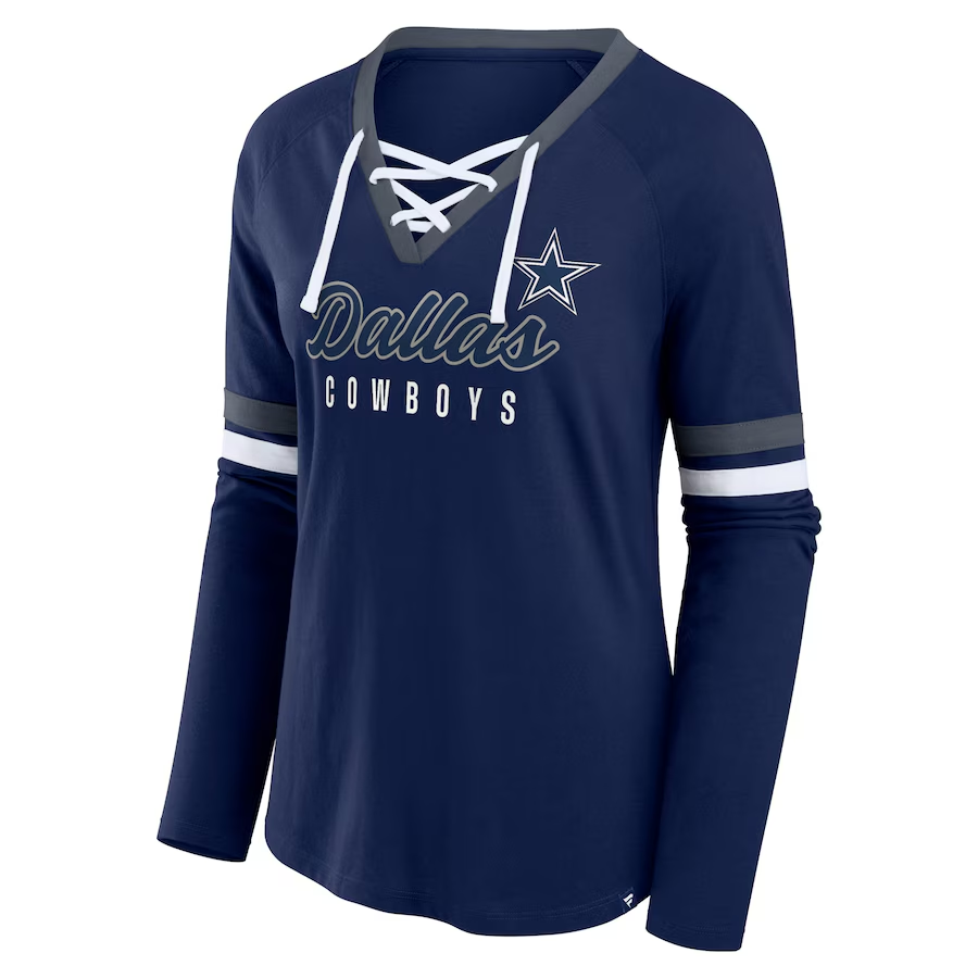 Dallas Cowboys Women s Won and Done Lace Up Long Sleeve Shirt 24 M