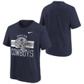 DALLAS COWBOYS YOUTH NIKE HELMET STRIPE T-SHIRT - NAVY