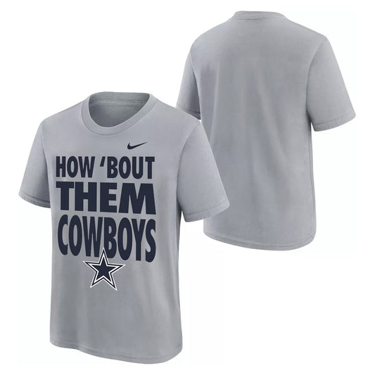 DALLAS COWBOYS YOUTH NIKE HOW 'BOUT THEM COWBOYS T-SHIRT - GREY