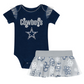 DALLAS COWOBYS INFANT MY TEAM ROCKS BODYSUIT AND SKIRT SET - NAVY/GREY